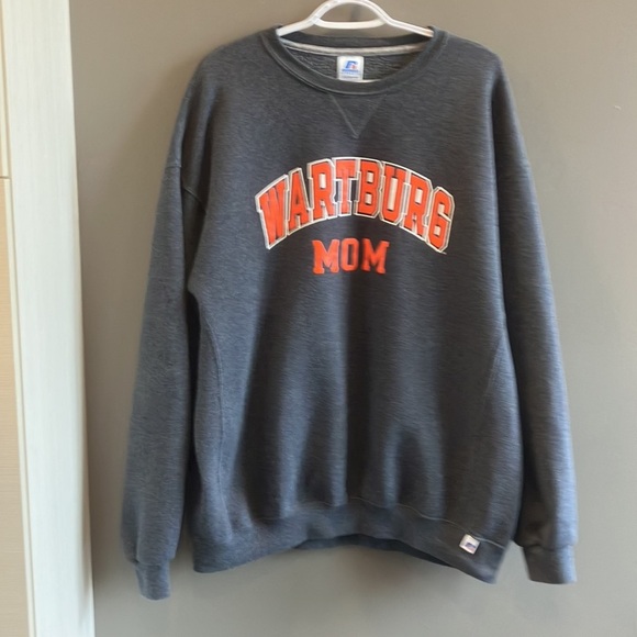 WARTBURG MOM Russell Athletic Iowa Long-sleeved Gray and Orange Sweater Size XL - Picture 3 of 13
